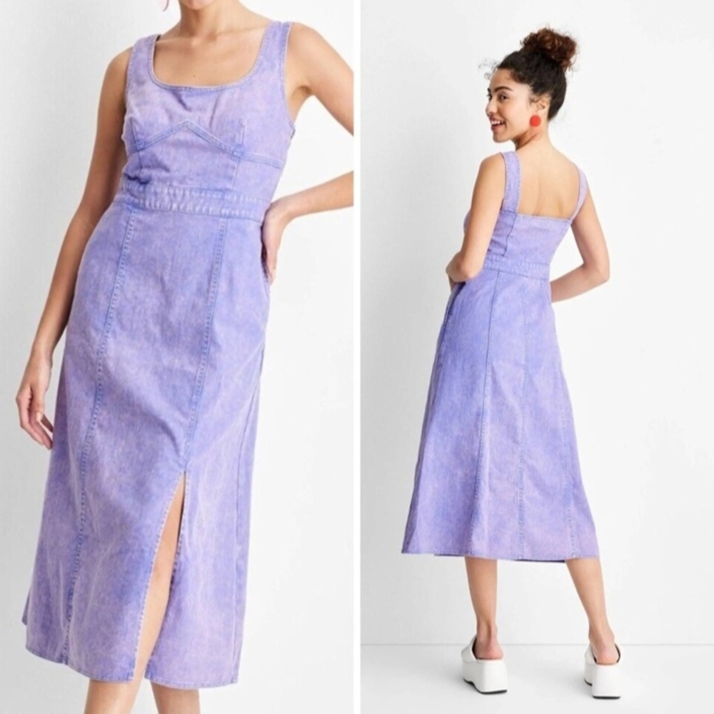 Elegant Purple Sleeveless Dress